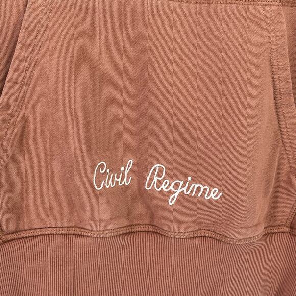 Civil Regime Eagle Dragon Military Styled Hoodie Mens Size Small Dusty Rose - Picture 3 of 8